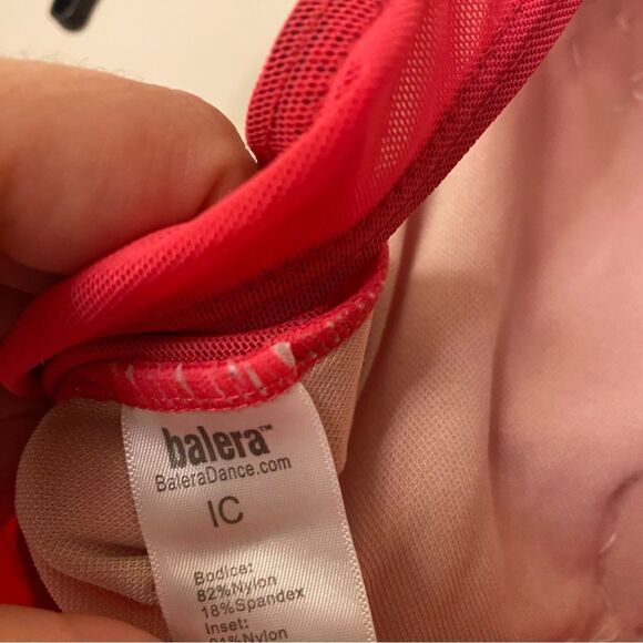 WEISSMAN Dance Costume solo custom coral hot pink custom Leotard MT11612 IC 7/8 - Picture 7 of 11